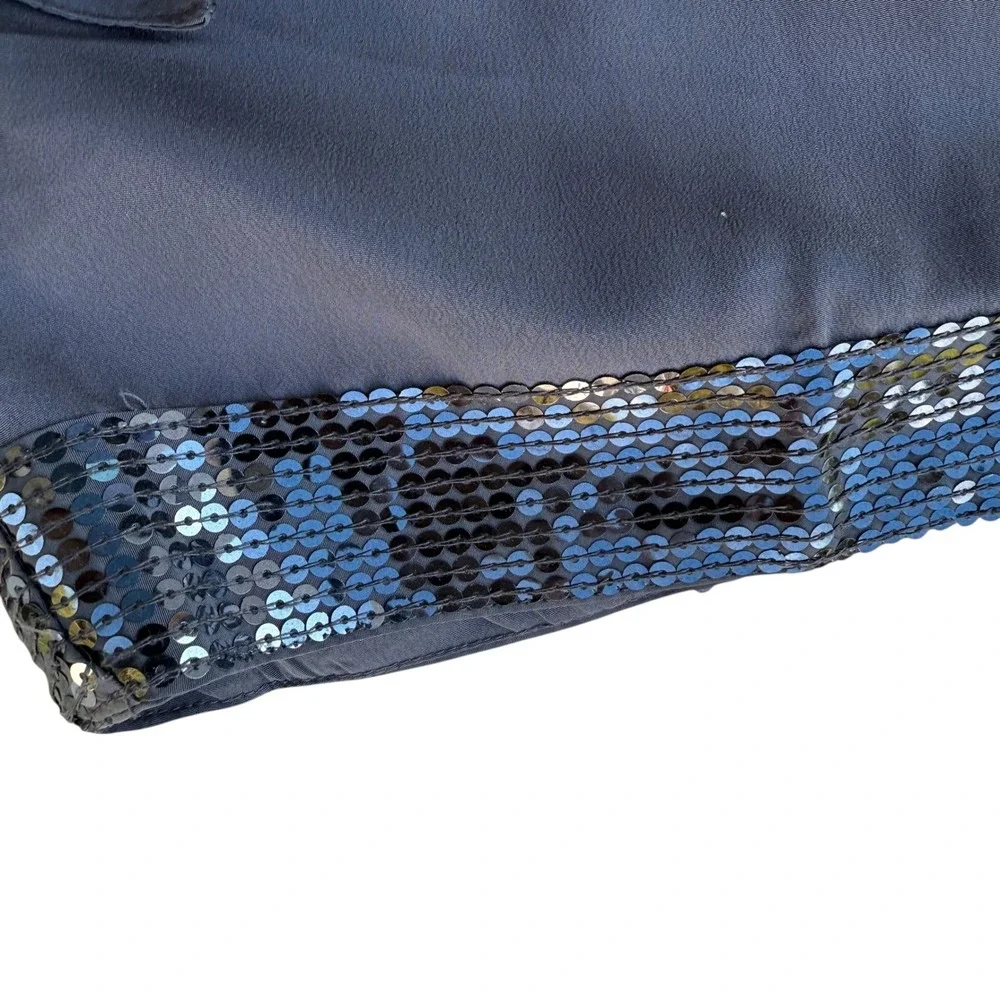 Envy Me Women's Sequin Trim Paper Bag Waist Shorts Blue‎ Medium - Picture 3 of 7